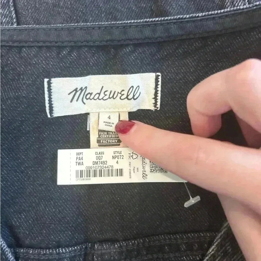 Madewell Black Mini Dress NWT - Picture 9 of 10